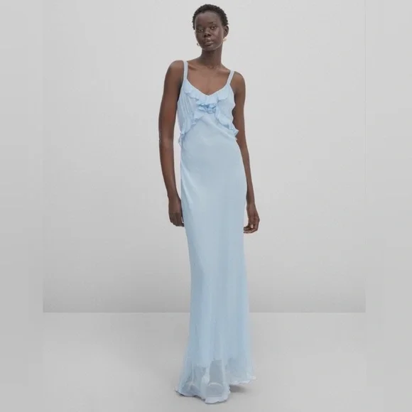 【Massimo Dutti】Long strappy cotton blend dress Massimo Dutti | Dresses | Nwt Massimo Dutti Long Blue